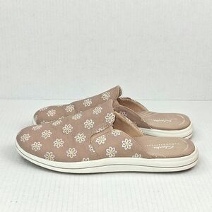 Clarks Cloudsteppers Breeze Shore Beige Floral Slip On Comfort Mule Shoes